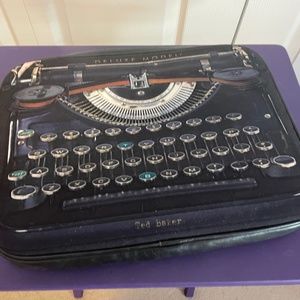 Canvas Laptop Computer Zip Case with a Typewriter Graphic